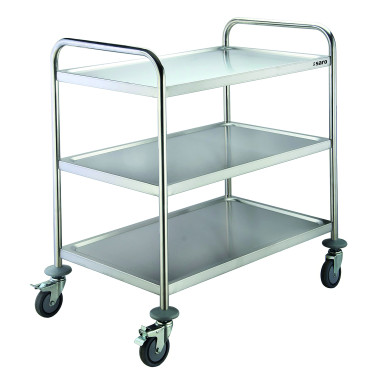 Chariot service - Inox - 3 niveaux - 75kg - 860x540x940mm - BASTIAN - Saro  au meilleur prix sur Restock CHR