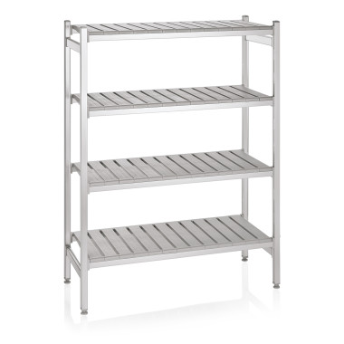 Aluminium, polyethylene Rayonnage de stockage clipsable 126,5 x 54 x 170 cm aluminium polyéthylène professionnel - Was Germany  