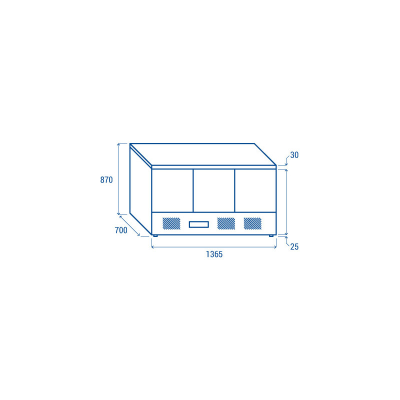 Table réfrigérée ventilée positive GN1/1 CRZ 93A - Cool Head  au meilleur prix sur Restock CHR
