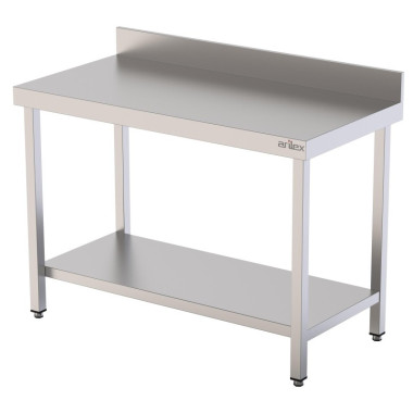 Table murale inox - AISI 304 - Avec étagère - 2000x600x850 mm - Arilex  au meilleur prix sur Restock CHR