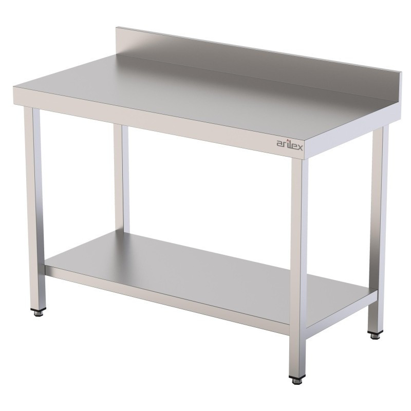 Table murale inox - AISI 304 - Avec étagère - 2000x600x850 mm - Arilex  au meilleur prix sur Restock CHR