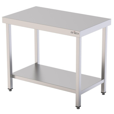 Table centrale inox - AISI 304 - Avec étagère - 2000x600x850 mm - Arilex  au meilleur prix sur Restock CHR