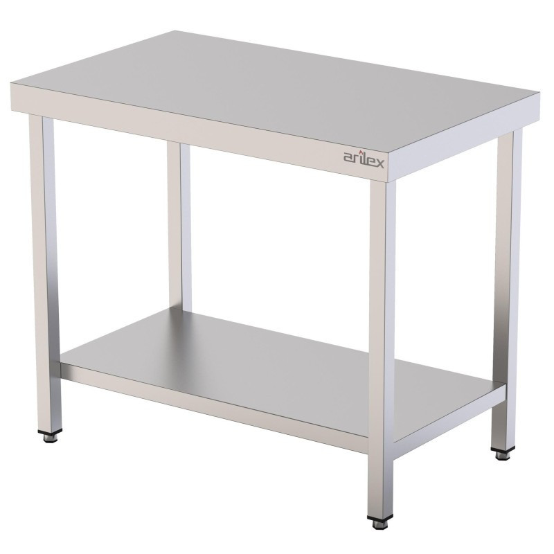Table centrale inox - AISI 304 - Avec étagère - 1000x700x850 mm - Arilex  au meilleur prix sur Restock CHR