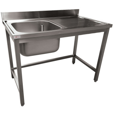 Plonge inox ECO 1 cuve égouttoir droite, sans tablette inférieure - Diverso  au meilleur prix sur Restock CHR