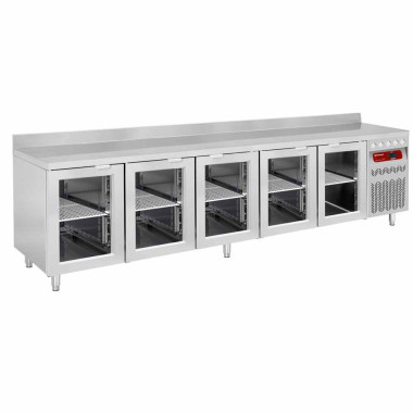 Table réfrigérée ventilé vitrée 5 prtes GN1/1 - Diamond  au meilleur prix sur Restock CHR