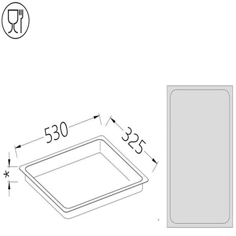 Bac gastronorm 1/1 - hauteur 20 mm - Diamond  au meilleur prix sur Restock CHR