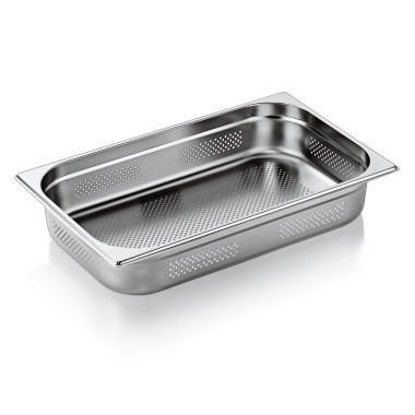 Bac inox perforé fond et côtés GN 1/1 H 100 mm 13 ltr GN CORE professionnel - Was Germany  au meilleur prix sur Restock CHR