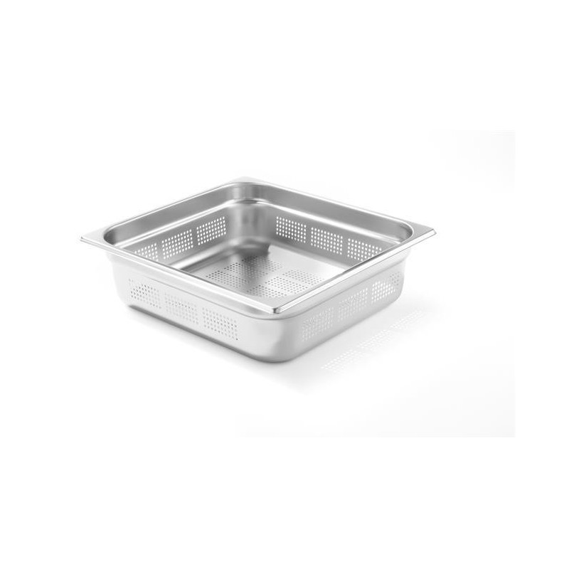 Conteneur en acier inoxydable perforé GN 2/3 - (h)100 mm - Finedine  au meilleur prix sur Restock CHR