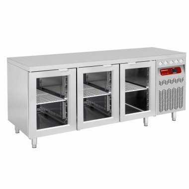 Table réfrigérée ventilée 3 portes vitrées GN 1/1 - Diamond  au meilleur prix sur Restock CHR