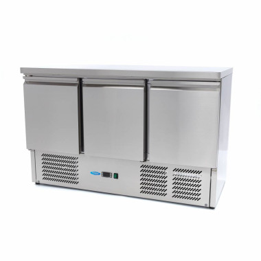 Table réfrigérée - 400 litres - 137cm - 3 portes - Refroidissement ventilé - Maxima  au meilleur prix sur Restock CHR