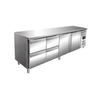Table réfrigérée positive - 2 portes et 4 tiroirs - Profondeur 700 - Saro  au meilleur prix sur Restock CHR