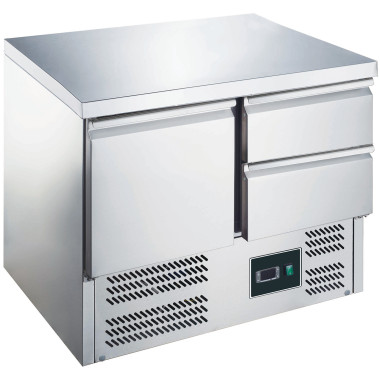 Table réfrigérée - 1 porte - 2 tiroirs - Inox - Saro  au meilleur prix sur Restock CHR