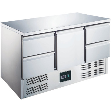 Table réfrigérée - 1 porte - 4 tiroirs - Inox - Saro  au meilleur prix sur Restock CHR