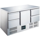 Table réfrigérée - 1 porte - 4 tiroirs - Inox - Saro  au meilleur prix sur Restock CHR