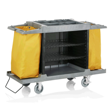 Plastique, PVC, Fibre polyester Chariot de chambre 150 x 54 x 100 cm 2 sacs à linge jaune PVC professionnel - Was Germany  au me