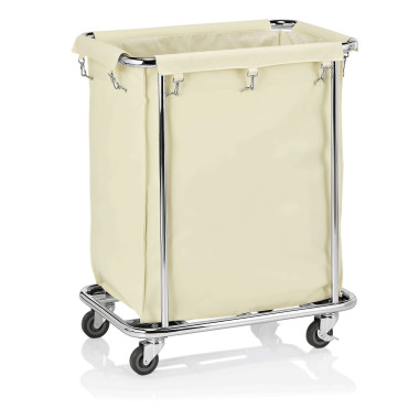 Acier inoxydable, Nylon, Chromé Chariot à linge 65 x 45 x 85 cm blanc inox chromé nylon professionnel - Was Germany  au meilleur