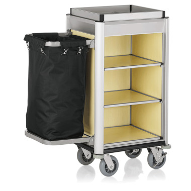 Chariot de chambre 95 x 55 x 116 cm 1 sac à linge chants clairs bois clair ISABELLA professionnel - Was Germany  au meilleur pri