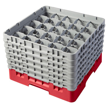 Casiers de lavage - 25 cases à verres haut max 29.8 cm - 50 x 50 x 34.9 cm - Rouge - Lot de 2 - Cambro  au meilleur prix sur Res