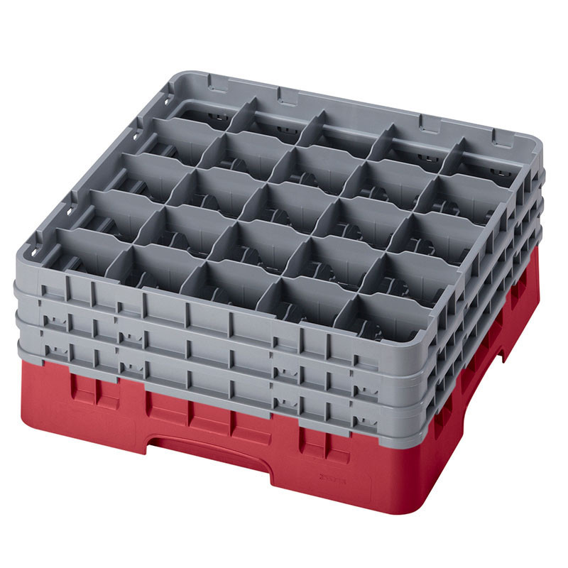 Casiers de lavage - Haut max 19.6 cm - 50 x 50 x 22.5 cm - Groseille - Lot de 3 - Cambro  au meilleur prix sur Restock CHR