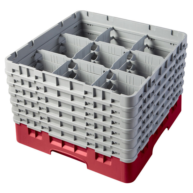 Casiers de lavage - 9 compartiments verres - Haut max 29.8 cm - 50 x 50 x 34.9 cm - Lot de 2 - Cambro  au meilleur prix sur Rest
