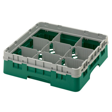 Casiers de lavage - 9 compartiments verres - Haut max 9.2 cm - 50 x 50 x 14.3 cm - Lot de 5 - Cambro  au meilleur prix sur Resto