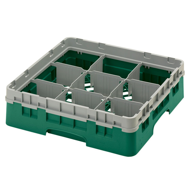 Casiers de lavage - 9 compartiments verres - Haut max 9.2 cm - 50 x 50 x 14.3 cm - Lot de 5 - Cambro  au meilleur prix sur Resto