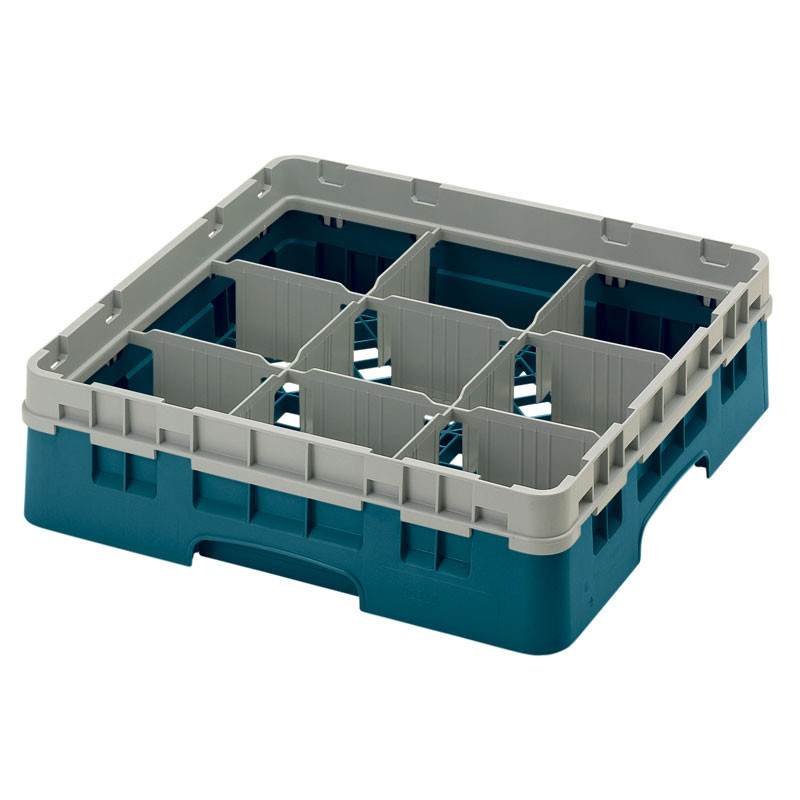 Casiers de lavage - 9 compartiments verres - Haut max 9.2 cm - 50 x 50 x 14.3 cm - Lot de 5 - Cambro  au meilleur prix sur Resto