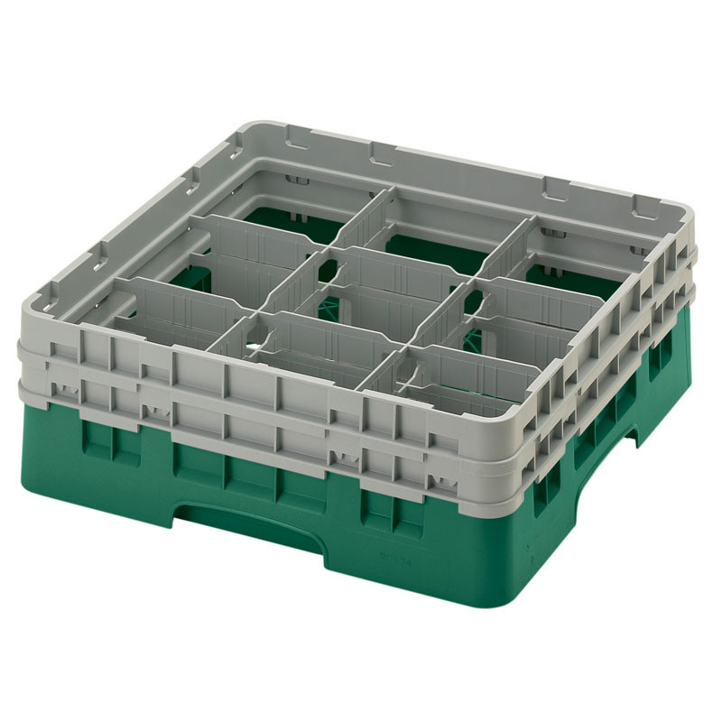 Casiers de lavage - 9 compartiments verres - Haut max 13.3 cm - 50 x 50 x 18.4 cm - Lot de 4 - Cambro  au meilleur prix sur Rest