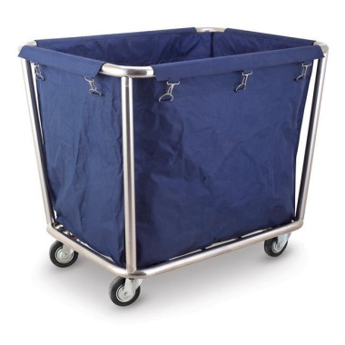 Chariot à linge en acier inoxydable avec sac à linge amovible - 900x650mm - Finedine  au meilleur prix sur Restock CHR