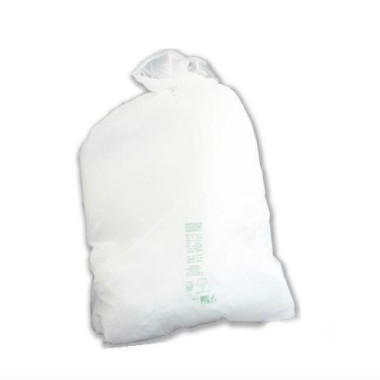 Sac poubelle compostable 50x60 blanc - 25 pièces - Ecobioshopping  au meilleur prix sur Restock CHR