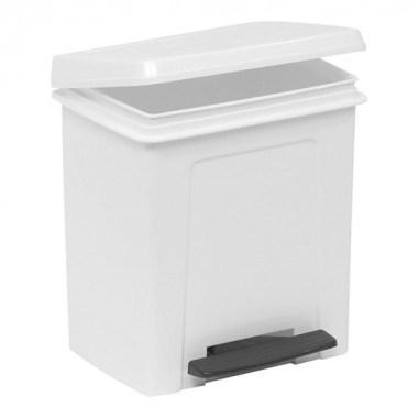 Poubelle blanche à pédale 285 x 255mm contenance 8 L - Denox  au meilleur prix sur Restock CHR