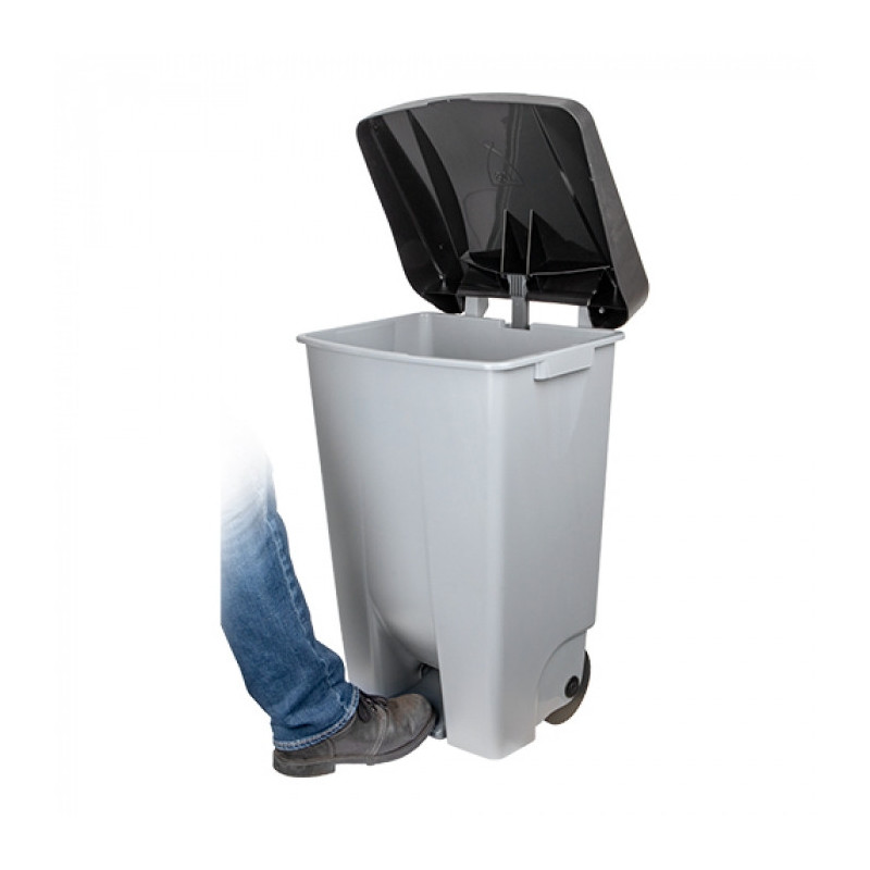 Poubelle à  pédale grise contenance 80 L - Denox  au meilleur prix sur Restock CHR