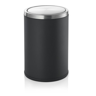 Acier inoxydable, Similicuir Poubelle 20 cm 9 ltr noir inox similicuir professionnel - Was Germany  au meilleur prix sur Restock