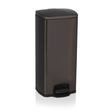 Acier inox chrome-nickel, Plastique Poubelle à pédale 32 x 32 x 70 30 ltr noir inox plastique professionnel - Was Germany  au me