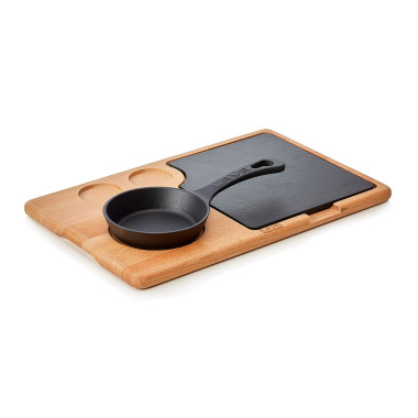 Assiette de service en bois plaque en fonte et poêle à frire - WAS Germany  au meilleur prix sur Restock CHR