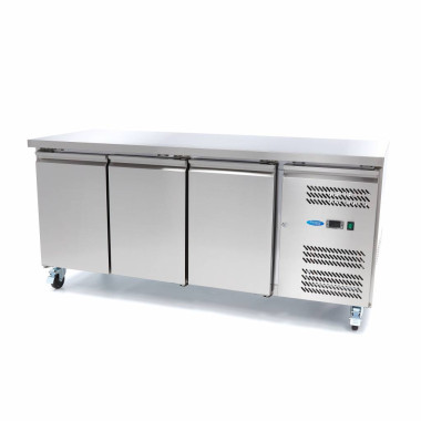 Congélateur pro comptoir 417L 180cm 3 portes - Dégivrage auto - Acier inox - Maxima  au meilleur prix sur Restock CHR