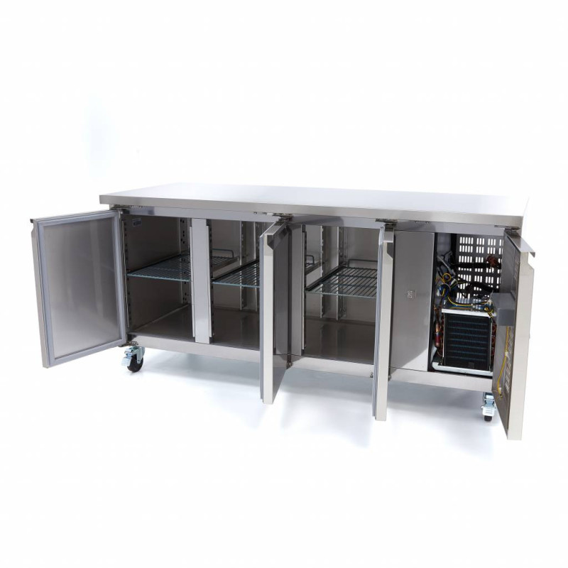Congélateur pro comptoir 417L 180cm 3 portes - Dégivrage auto - Acier inox - Maxima  au meilleur prix sur Restock CHR