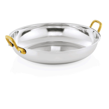 Acier inox chrome-nickel, Laiton Poêle de service 24 cm 2,3 ltr inox STEEL & STYLE professionnel - Was Germany  au meilleur prix