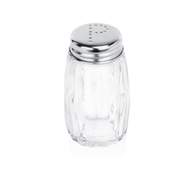 Verre, Acier inoxydable, Verre trempé Poivrière 3,5 cm H 7 cm inox verre bouchon chromé (x12) professionnel - Was Germany  au me