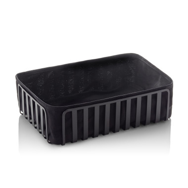 Métal, Thermolaqué, cotton Corbeille 28,5 x 18,5 cm H 8 cm noir revêtu poudre métal coton professionnel - Was Germany  au meille