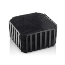 Métal, Thermolaqué, cotton Corbeille 19 x 19 cm H 10,5 cm noir revêtu poudre métal coton professionnel - Was Germany  au meilleu