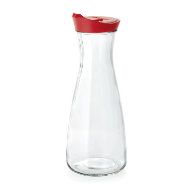 Verre, Verre trempé, Plastique Carafe avec couvercle rouge 1 ltr 10 cm plastique verre professionnel - Was Germany  au meilleur 