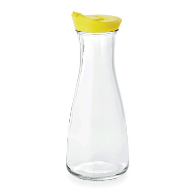 Verre, Verre trempé, Plastique Carafe avec couvercle jaune 1 ltr 10 cm plastique verre professionnel - Was Germany  au meilleur 