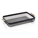 Métal, Thermolaqué, Bois Panier 51 x 26,5 cm H 7,5 cm noir revêtu poudre métal bois professionnel - Was Germany  au meilleur pri