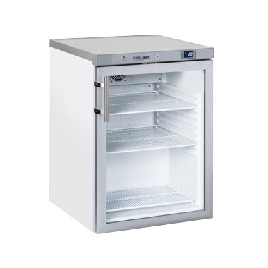Armoire réfrigérée 200L avec porte en verre thermostat numérique classe A 3 étagères - Cool Head  au meilleur prix sur Restock C