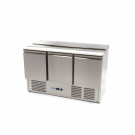 Saladette professionnelle 400L 137cm 3 portes inox avec planche à découper - Maxima  au meilleur prix sur Restock CHR