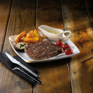Assiette oblongue blanche pour chefs 344x234 mm - Finedine  au meilleur prix sur Restock CHR