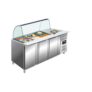 Table réfrigérée - 3 portes - Vitrine - GN1/1 - Saro  au meilleur prix sur Restock CHR