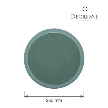 Assiette ronde en argile verte Bahia 260 mm - Finedine  au meilleur prix sur Restock CHR