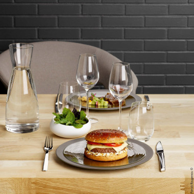 Assiette ronde en argile verte Bahia 260 mm - Finedine  au meilleur prix sur Restock CHR